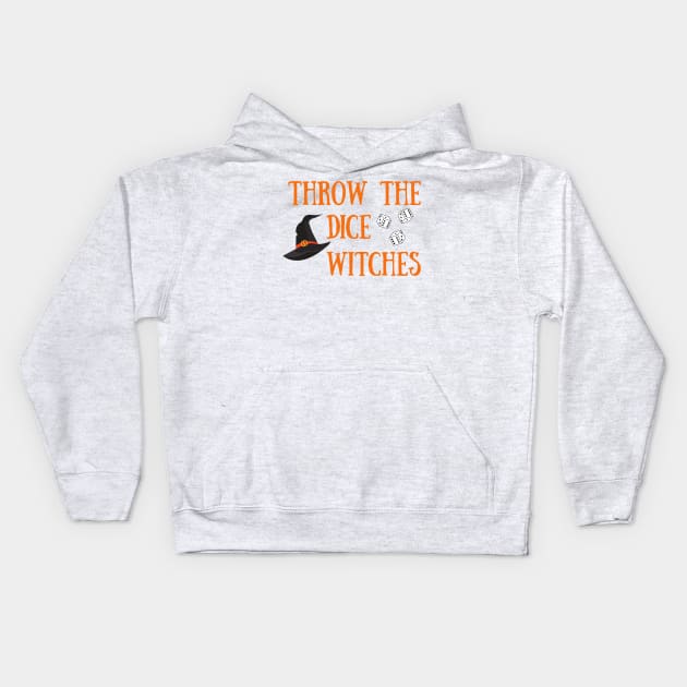 Throw the Dice Witches It's Buncoween Bunco Night Dice Game Kids Hoodie by MalibuSun